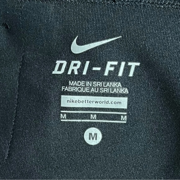 🌻Nike Dri-Fit Black Recycled Polyester Cropped Activewear Leggings Size Medium - Picture 7 of 9